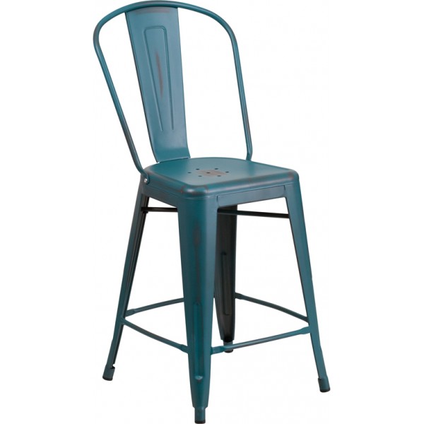 Outdoor Industrial Restaurant Bar Stools Westinghouse 24" Counter Stool